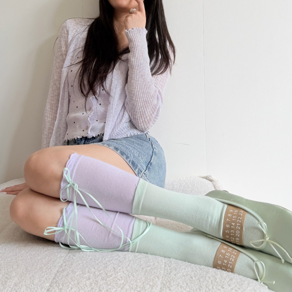 Sweet Balletcore Color Block S - đánh giá và giá Boot Sock Slouchy