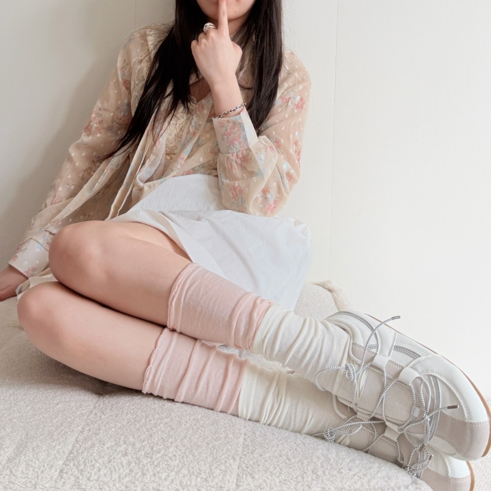 Sweet Balletcore Color Block S - đánh giá và giá Boot Sock Slouchy