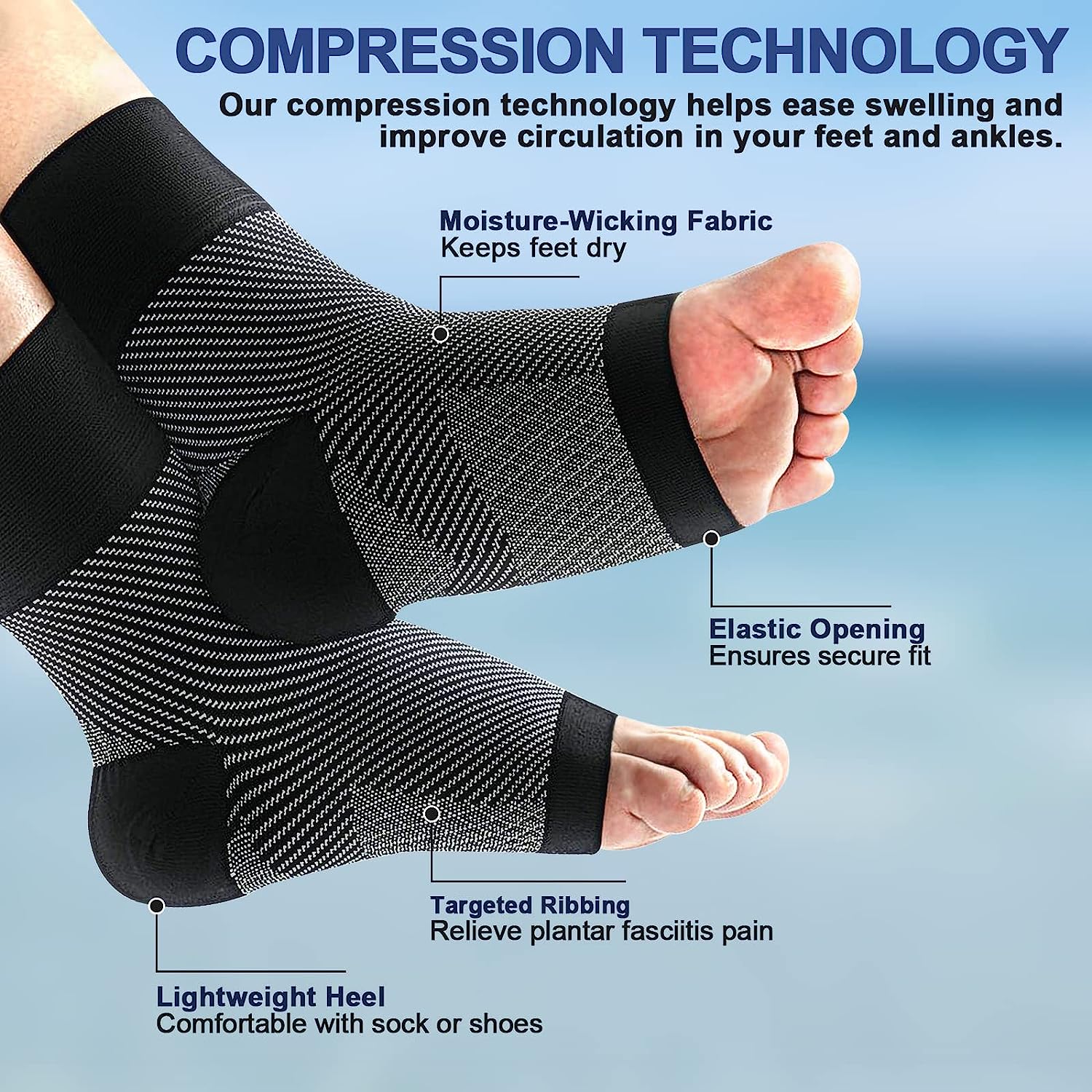 1pair Plantar Fasciitis Compre - đánh giá và giá Ankle Brace Sock