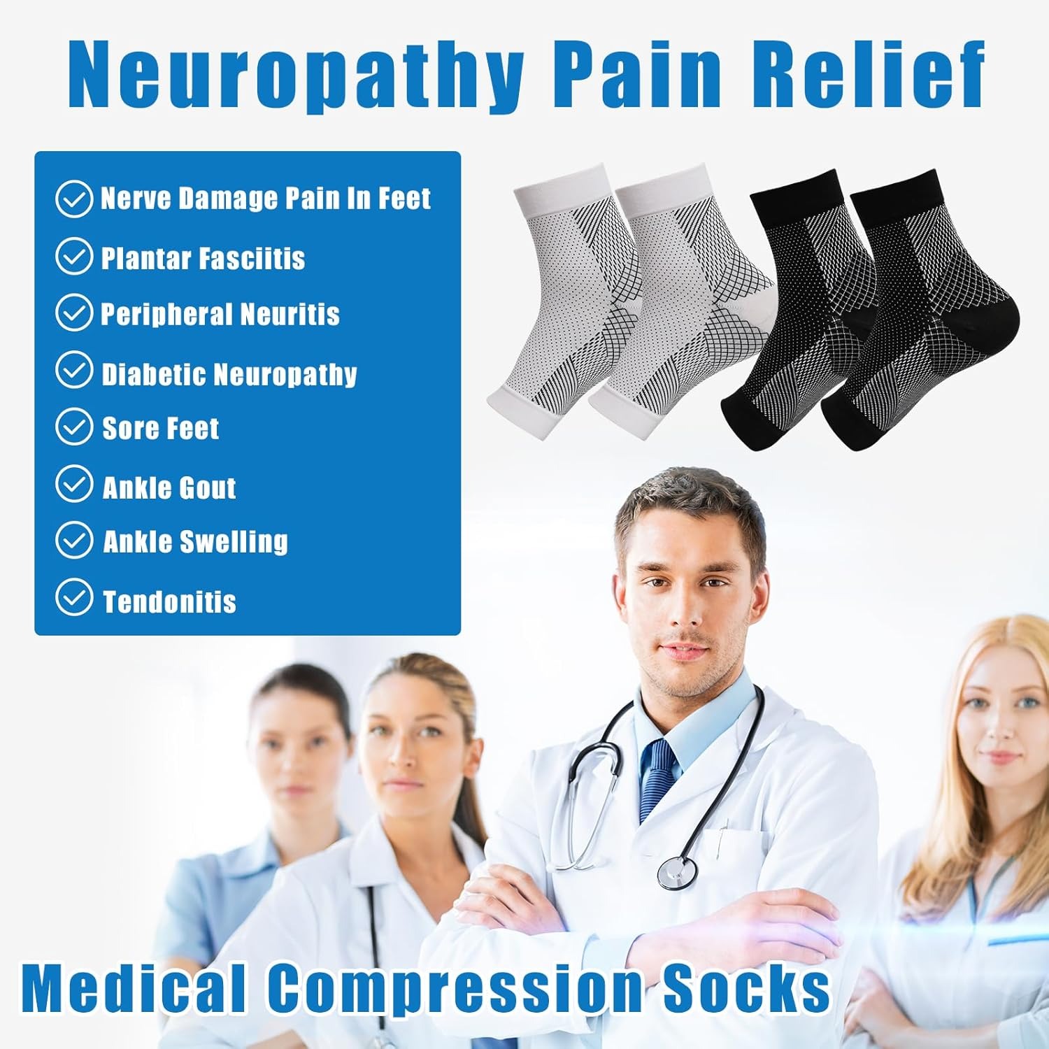 1pair Neuropathy Socks, Ankle  - đánh giá và giá Ankle Brace Sock