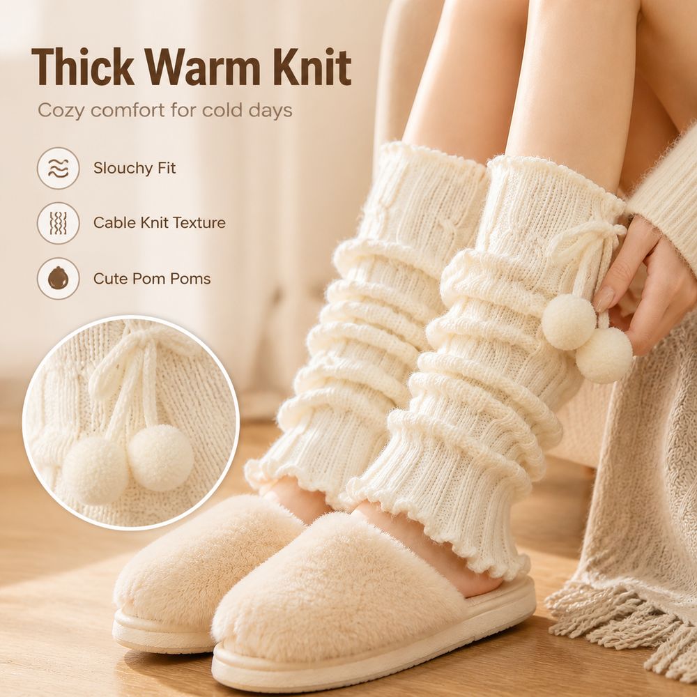 Knitted Knit Leg Warmers Ruffl - đánh giá và giá Boot Sock Slouchy