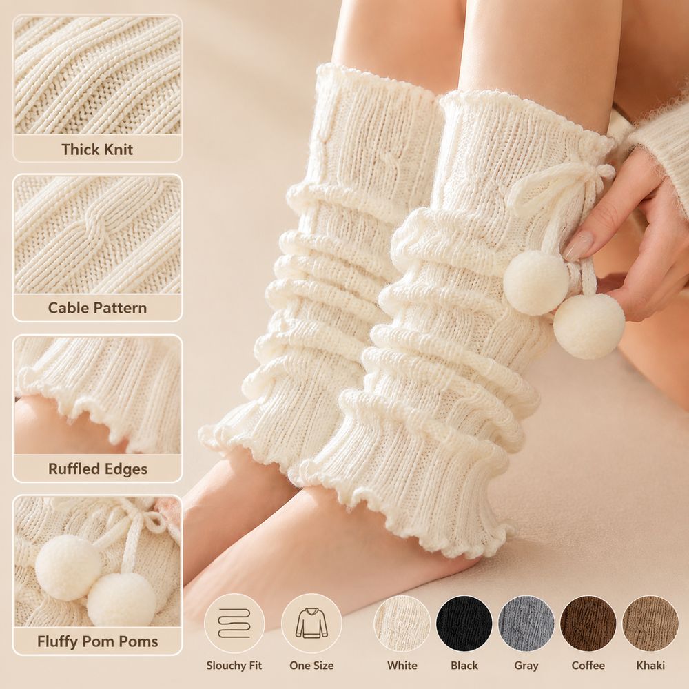 Knitted Knit Leg Warmers Ruffl - đánh giá và giá Boot Sock Slouchy